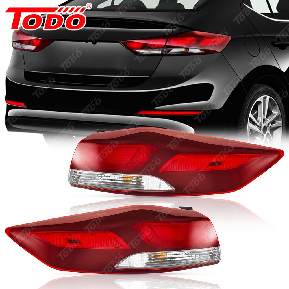 Fits 2017-2018 Hyundai Elantra Outer Rear Tail Light w/Bulbs Pair Left Right