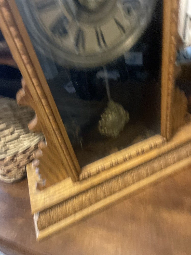 Walnut Late 19Th Century Gingerbread Mantel Clock