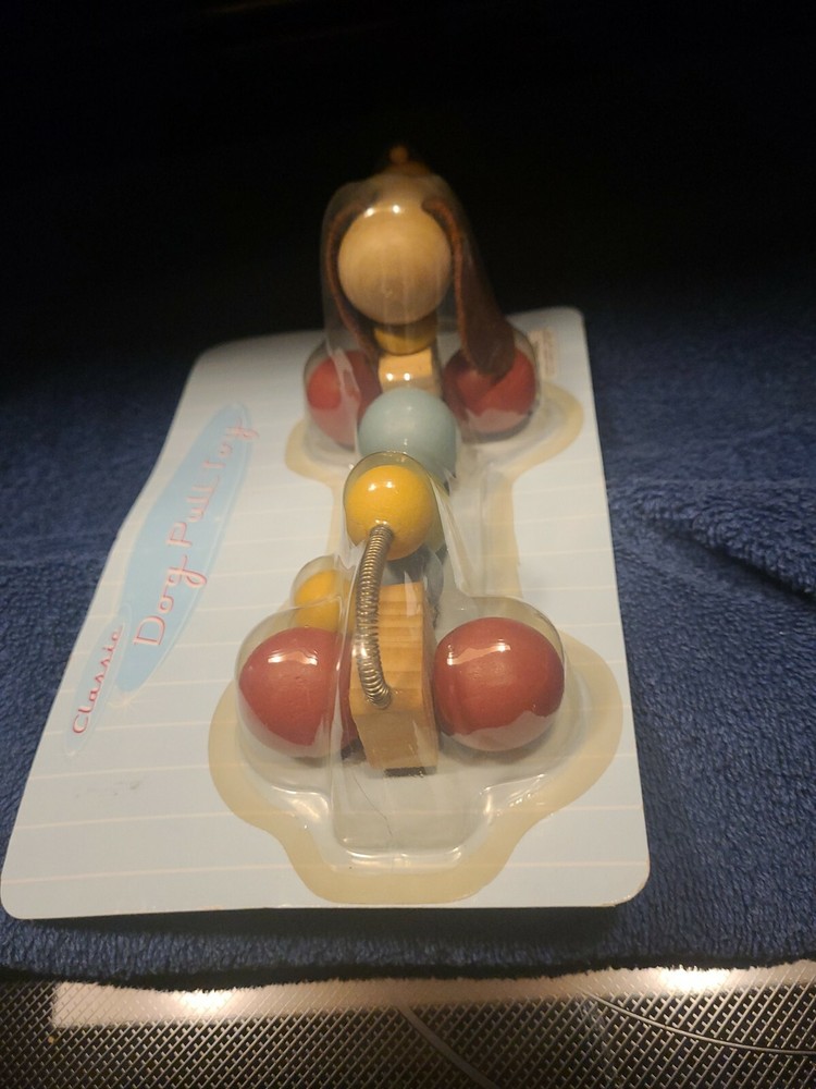 Vtg Classic Multicolored Dog Pull Toy Pti Group New