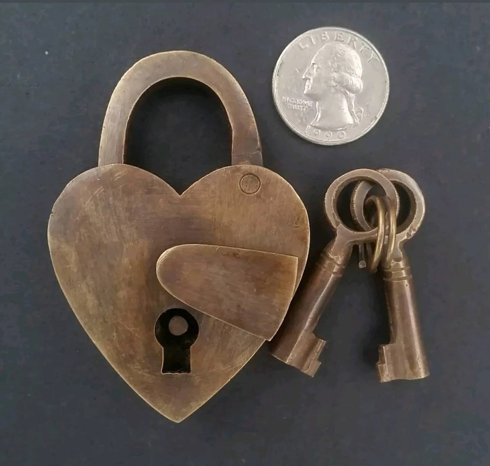 Heart Shaped Love Lock, Commitment Lock,Valentine Lock with keys,solid brass,#L3