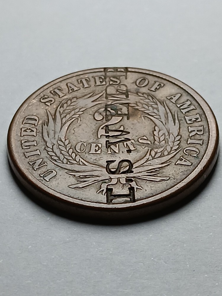 1864 US Two Cent Piece (Counterstamped "I.S. WEBB")