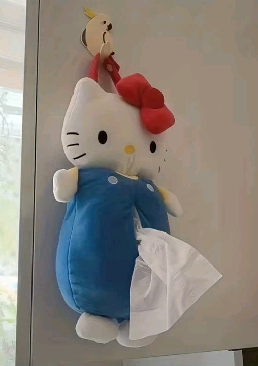 Hanging Kitty Tissue Despenser, Plush!  Back load & Pull In Front ,Unisex