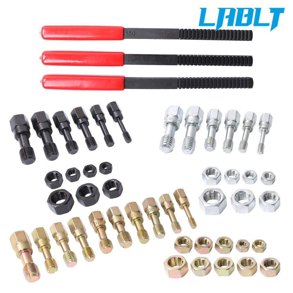 49PCS Thread Chaser Set UNC UNF Metric Thread Restorer Tool Rethreading Kit