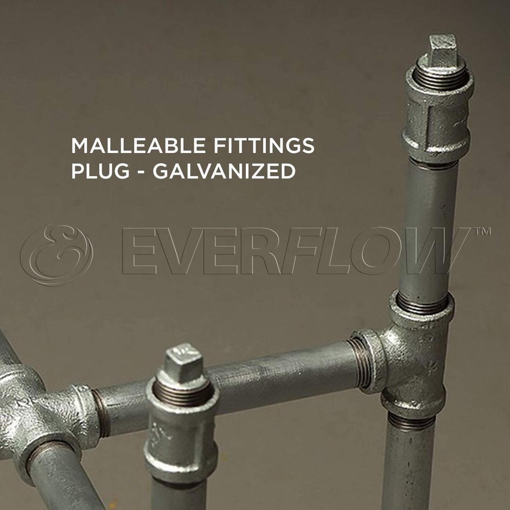 1/4" MIP Galvanized Malleable Iron Plug with Square Head