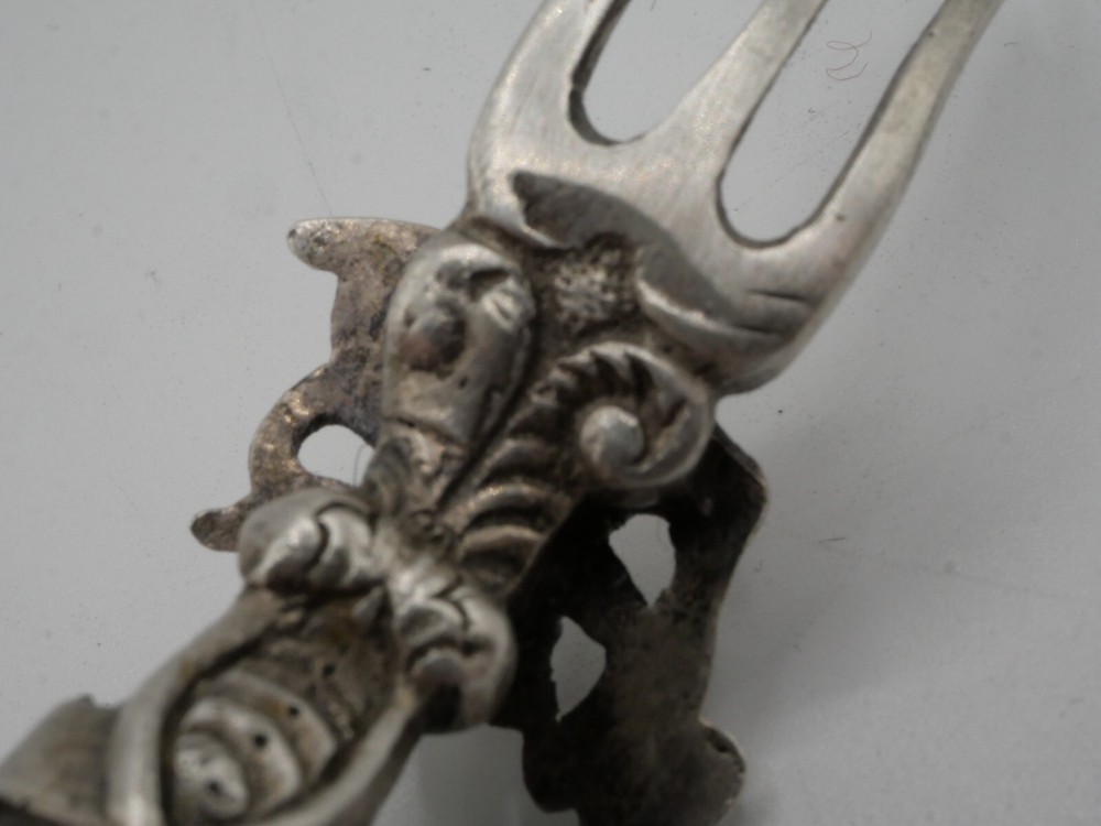 RARE SOLID SILVER FOLDING FORK NETHERLANDS DUTCH SILVER EPOCH 19 EME