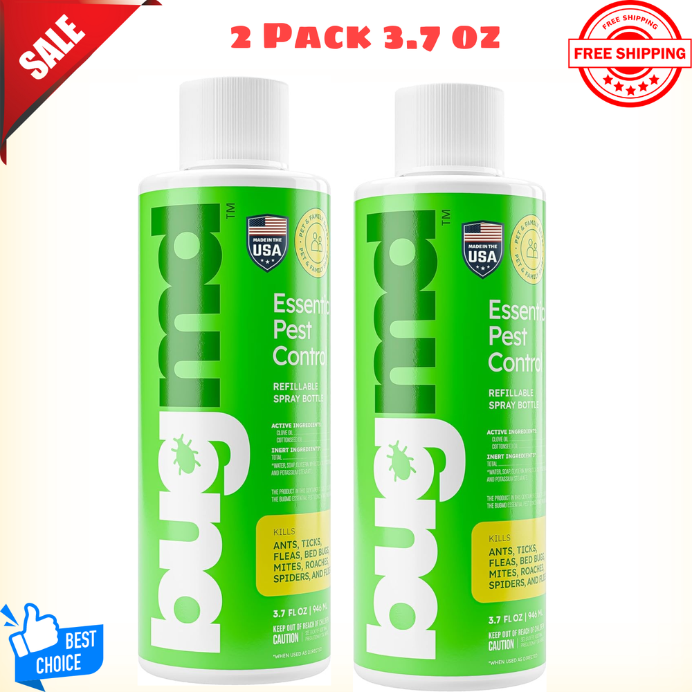BugMD Pest Control Essential Oil Concentrate for Home Bed Bug Spray 3.7Oz 2PACK