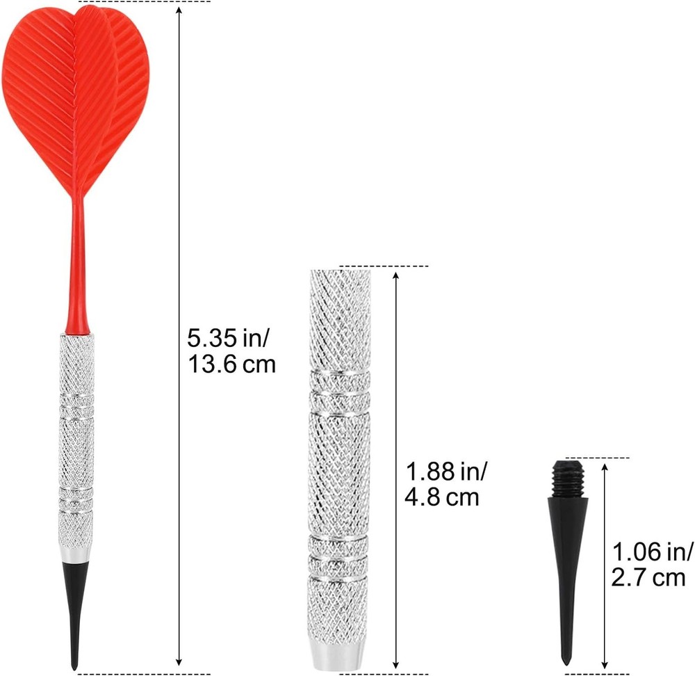 Accmor Soft Tip Darts, Bar Dart, Plastic Darts Set, Attach Extra silver