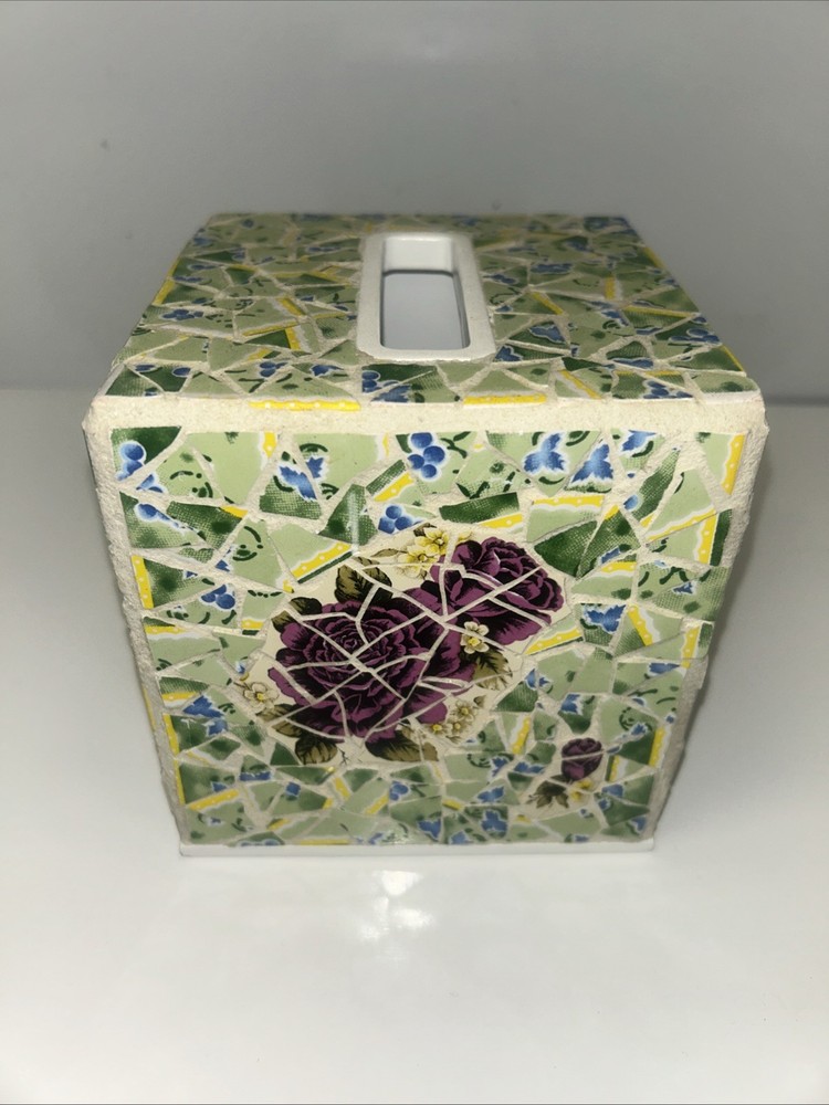 Unique Multicolor Mosaic Tile Tissue Box Cover