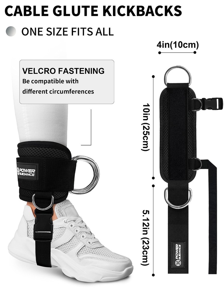 Ankle Strap Adjustable with D-rings for Cable Machine Glute Workouts Leg