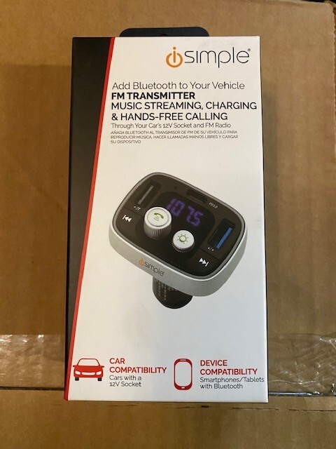 iSimple - Bluetooth 5.0 FM Transmitter for Music Streaming, Charging & Calling