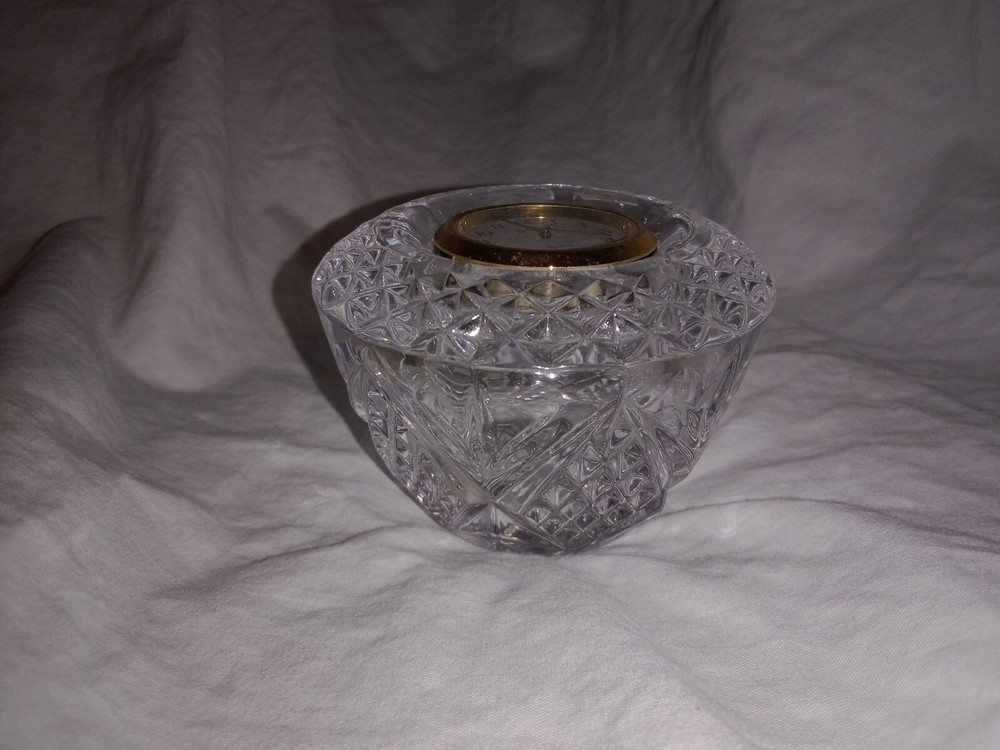 Glass Crystal Quartz Desk Clock