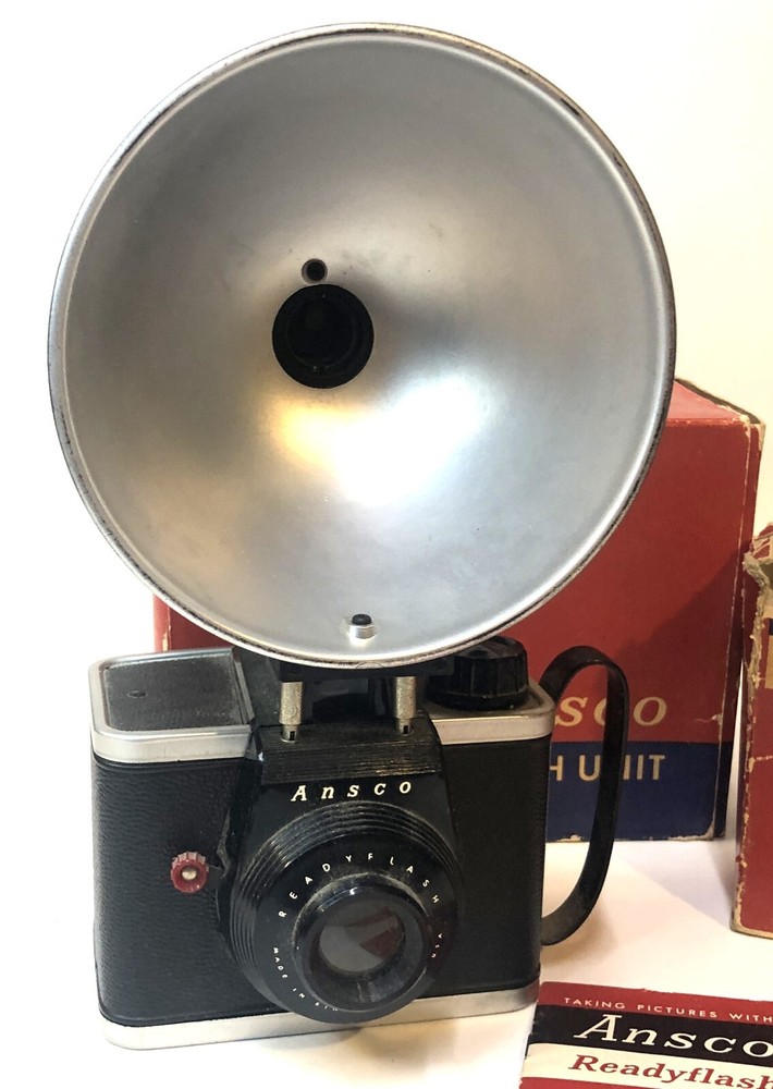 Vintage Ansco Readyflash 620 Camera & Flash Original Boxes and Instruction Book