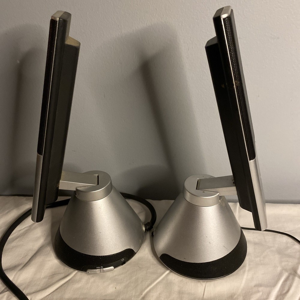 Altec Lansing - Desktop Speaker Set Silver Black Wired Computer Speakers VS4221
