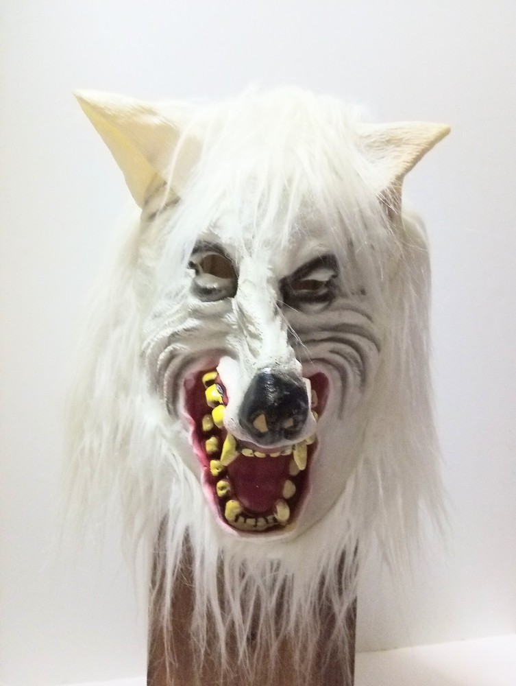 White Soft Rubber Wolf Mask