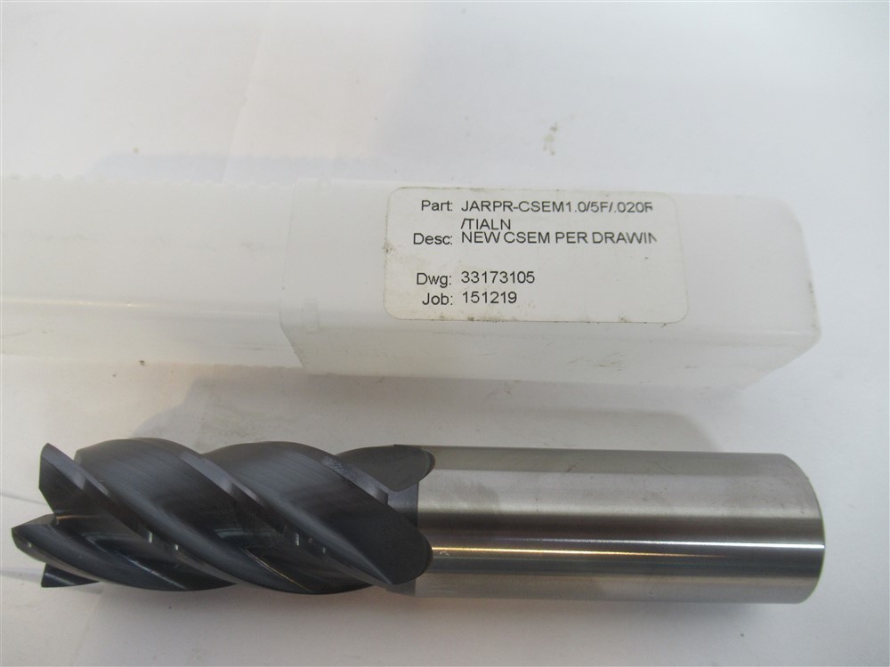 33173105 , 1" Solid Carbide .020" Corner Radius Square End Mill
