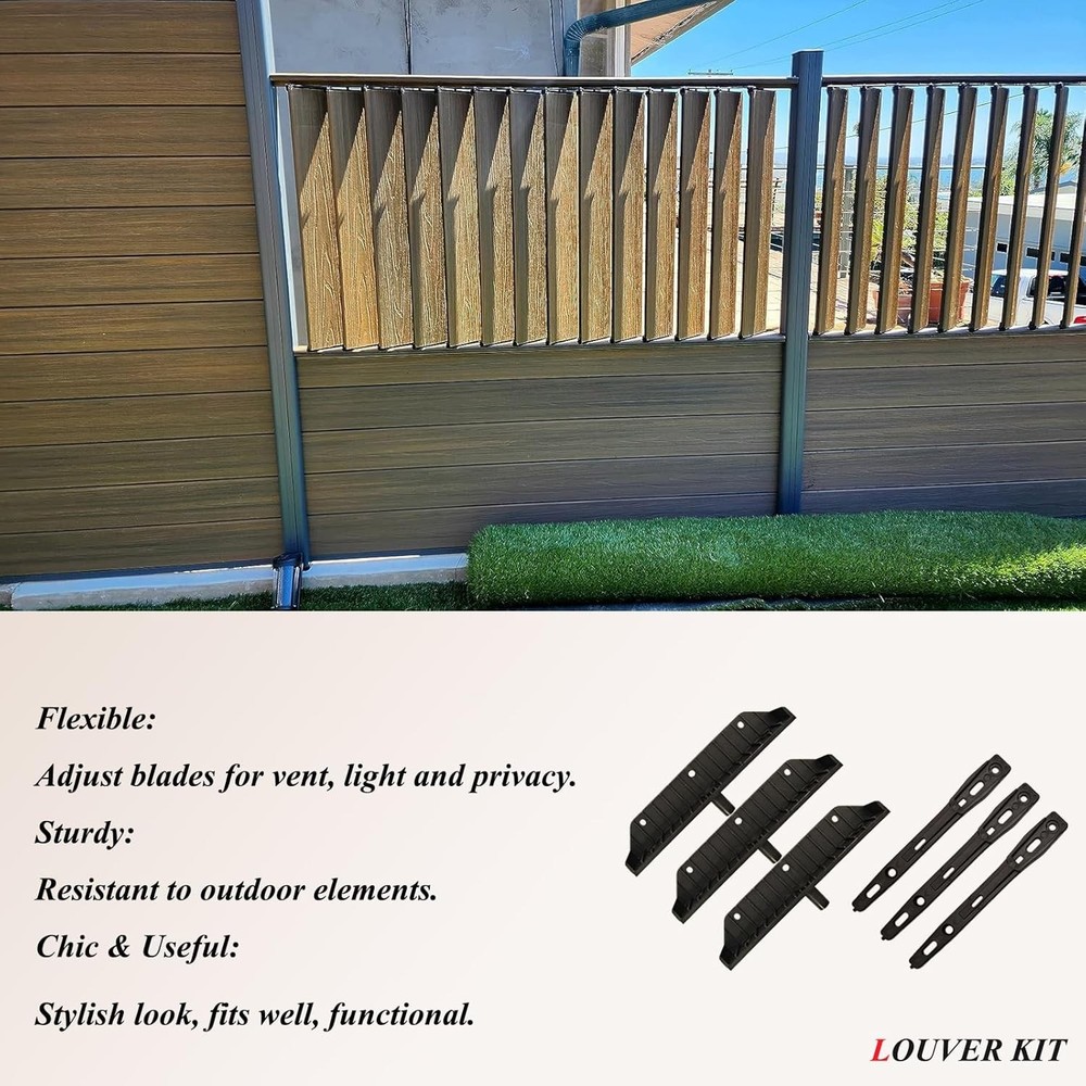 Sunblind Louver Bracket Kit Black 48in Deck Hardware