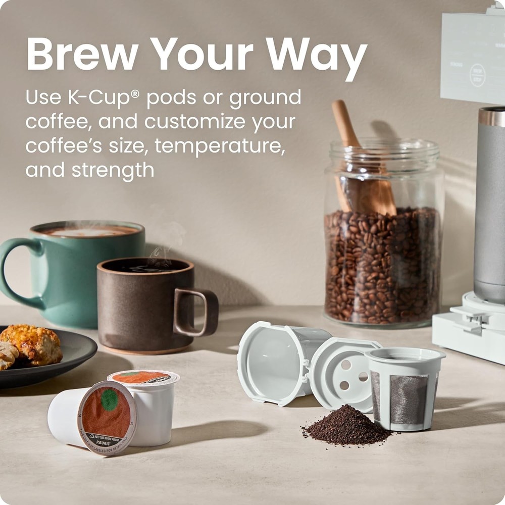 Caffeinator Single Serve Coffee Maker, Brew Kcups & Grounds, Drip Coffee Mach...