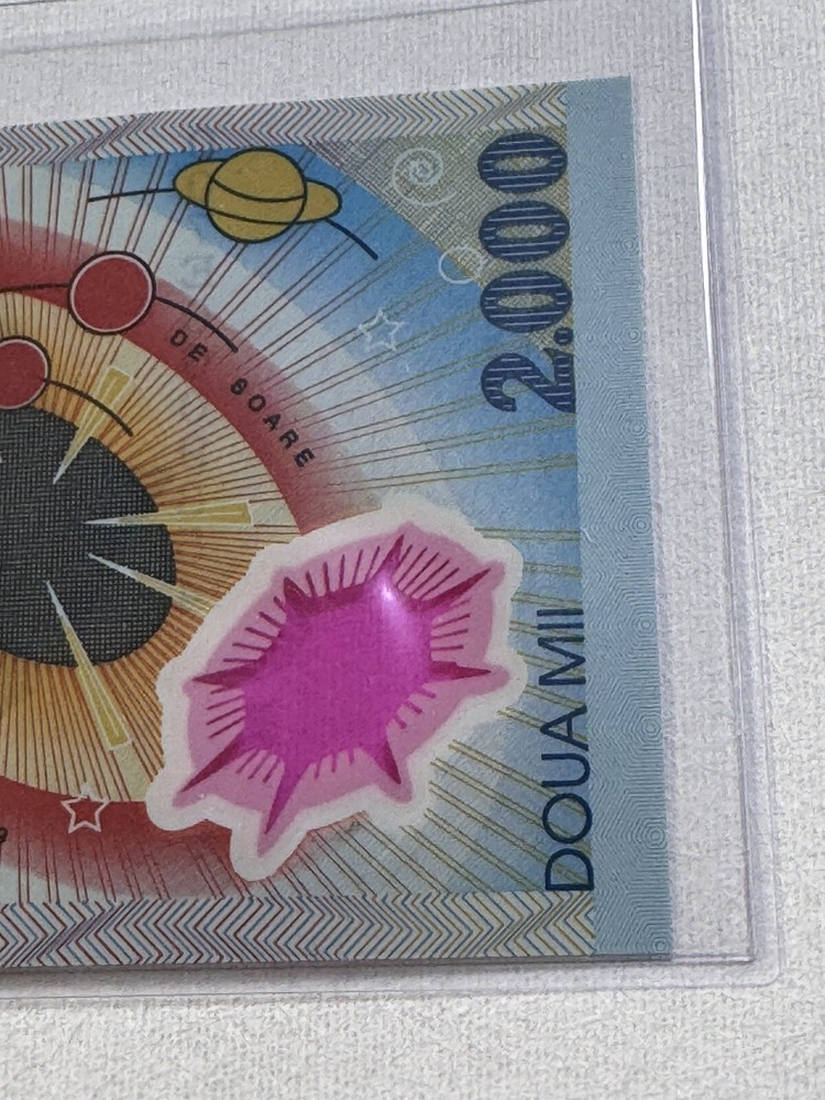 1999 Romania 2000 Lei Total Eclipse Polymer Banknote P# 111a