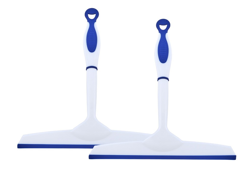 Superio 10" Window Rubber Squeegee with Hanging Loop, 2 pack Blue