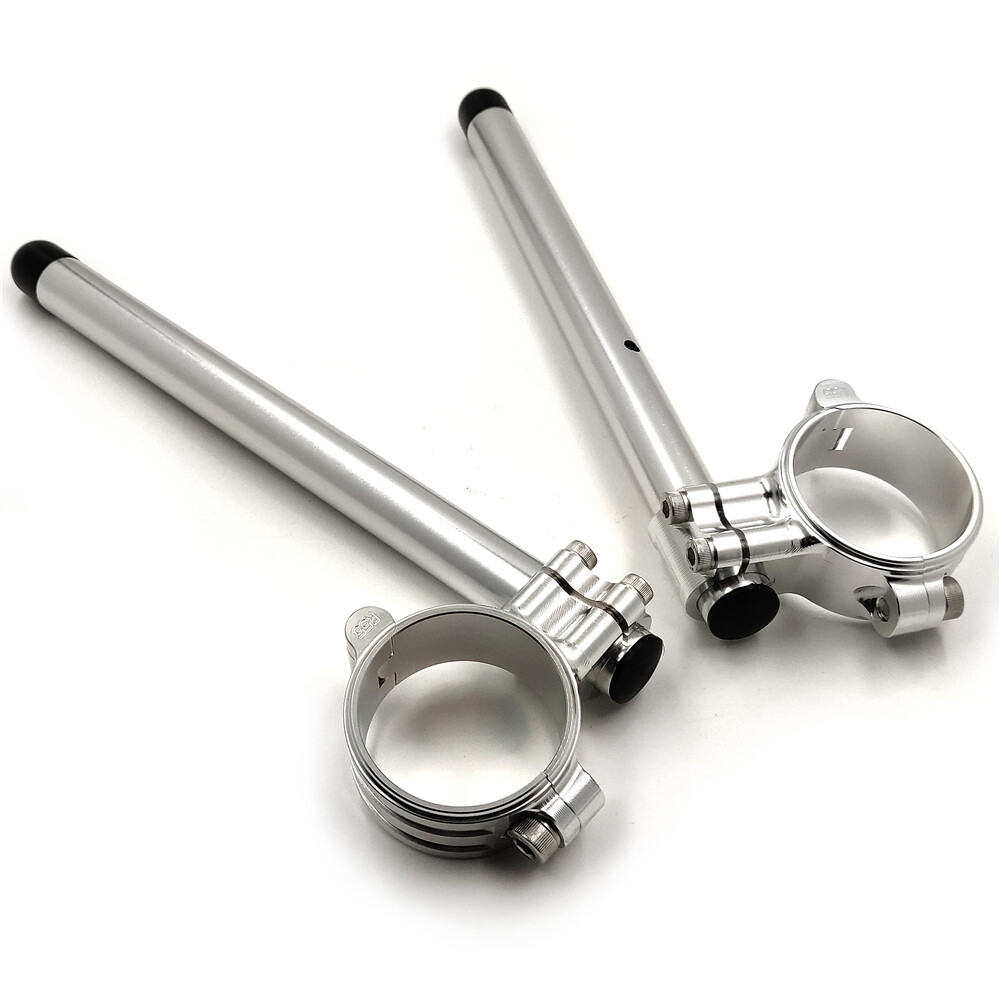HTTMT- Silver CNC 55mm Clip-ons Handlebar Riser Handle Bar Compatible with Honda