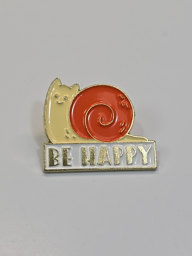Be Happy Orange Snail Lapel Pin
