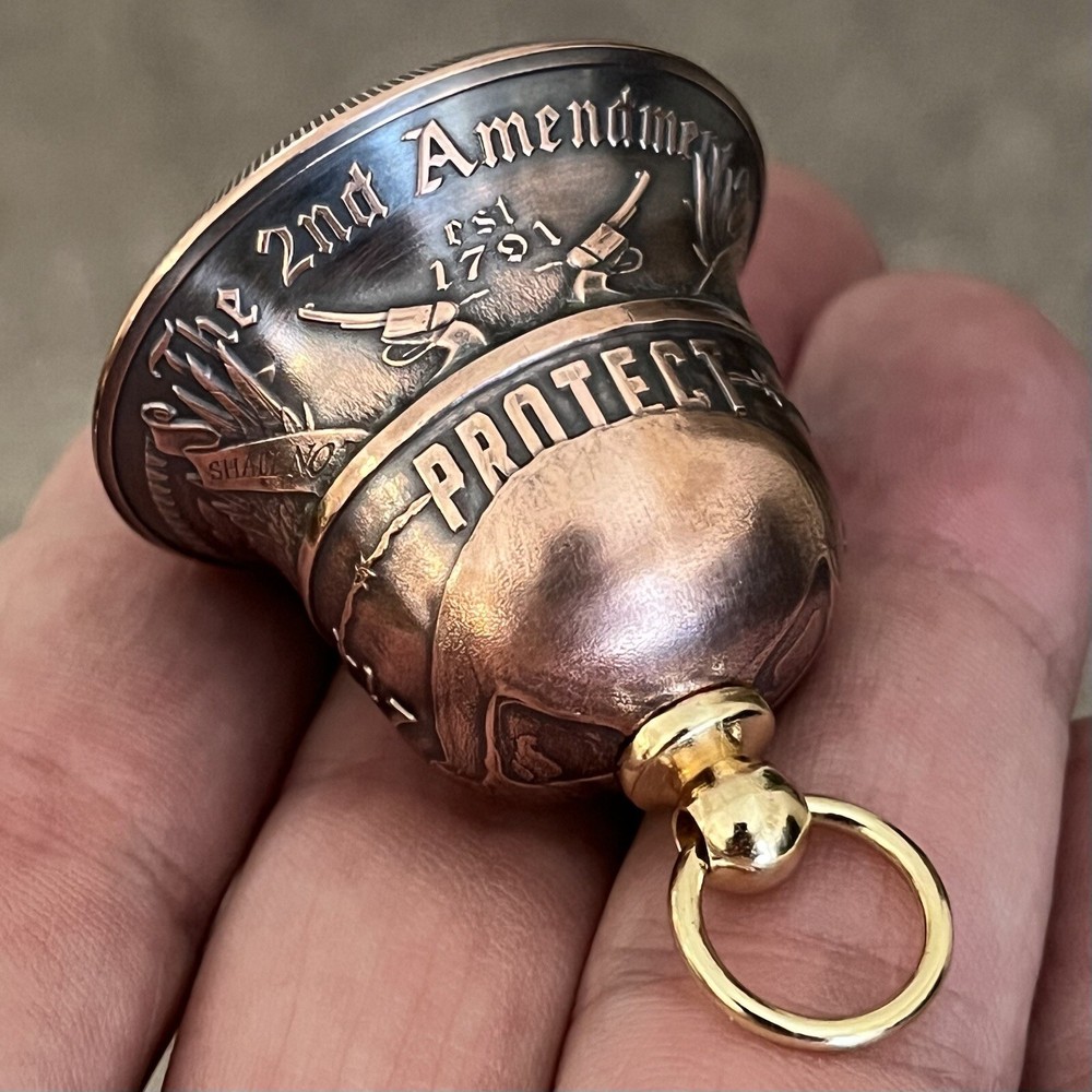 Handcrafted 2nd Amendment Motorcycle bell - Custom Made From Coins!