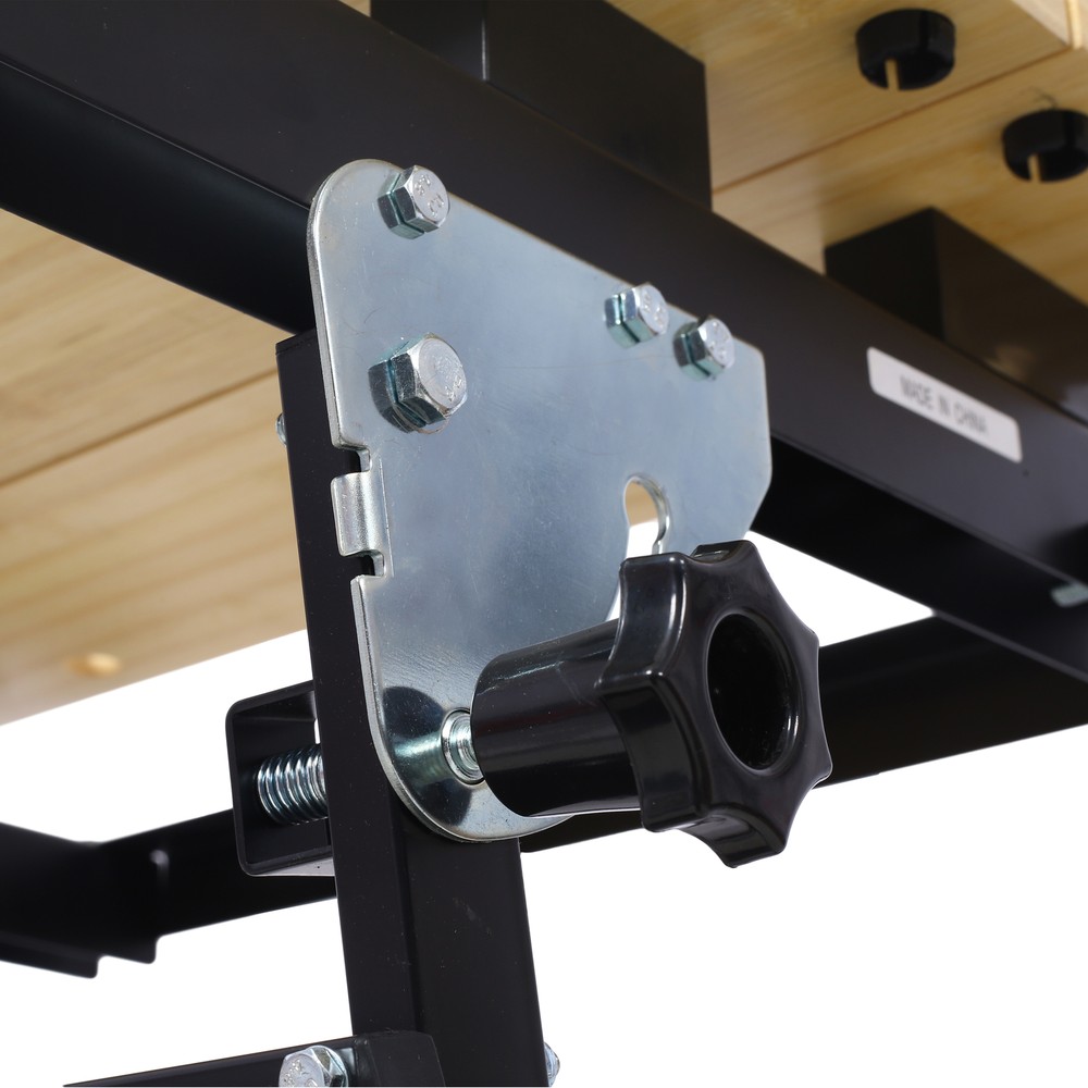 Foldable Workbench with Adjustable Jaws Vertical Clamping 4 Rotating Pins