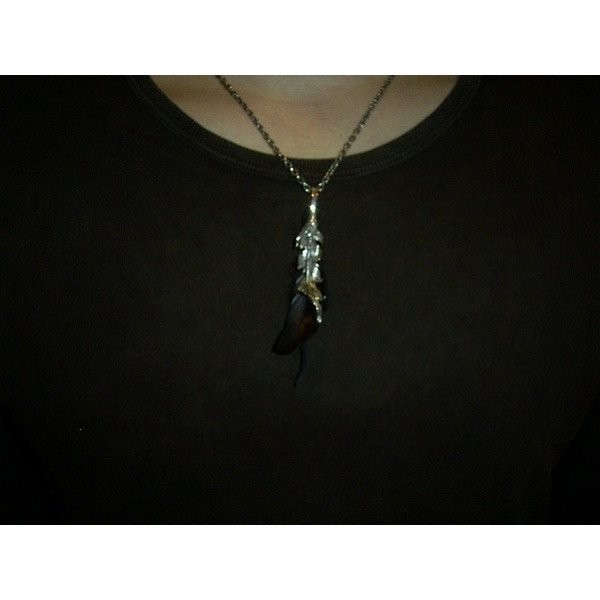 VIVIFY Silver Broken Crow Feather Pendant Top (No Chain)