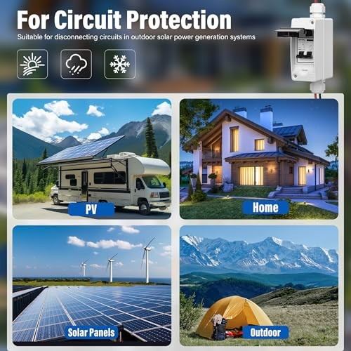 Solar Panels Disconnect Switchmp DC Solar Shut Off Box & Wire DC 1000V 20A
