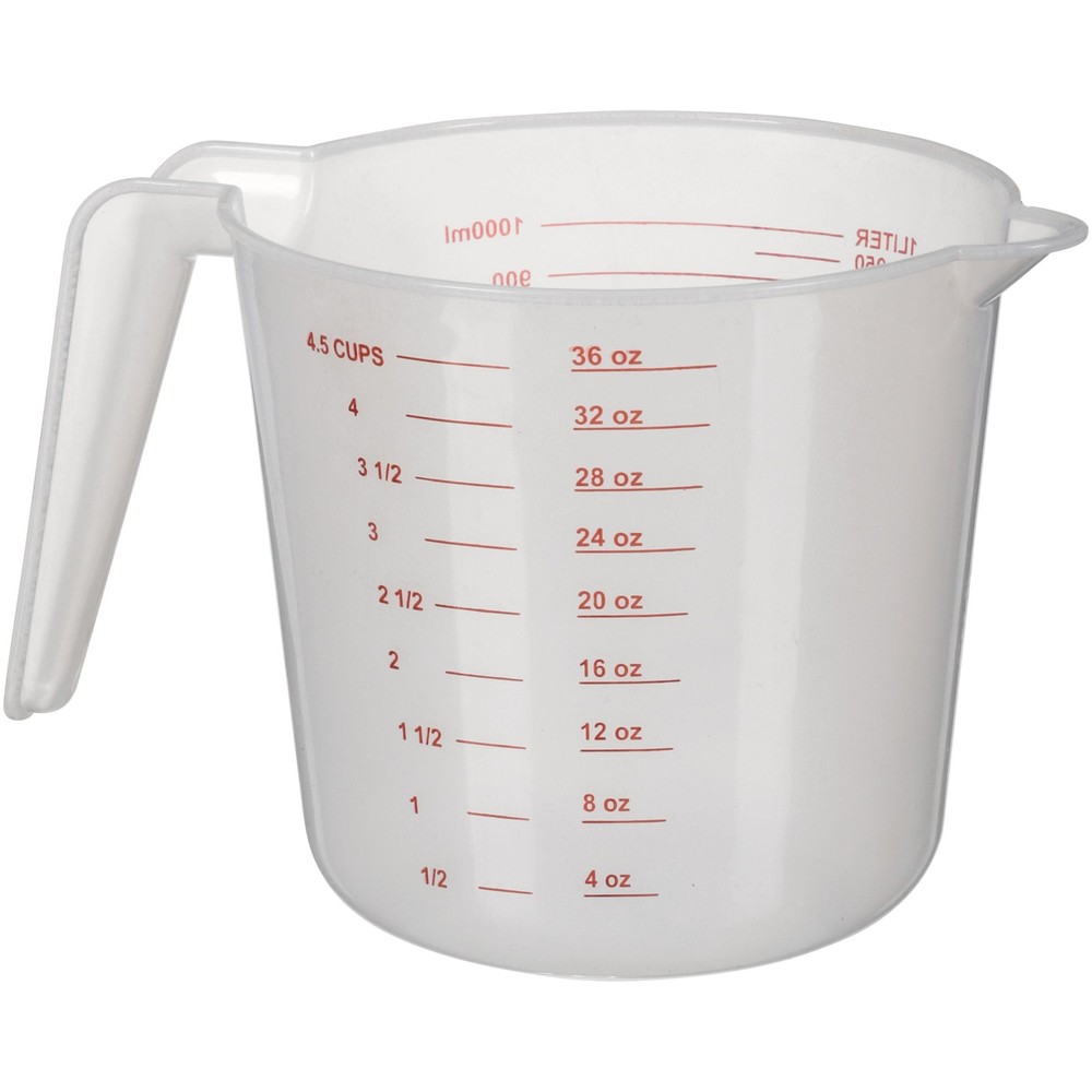 (12 pack) 4 Cup PP Plastic Measuring Cup, 32 oz, Clear
