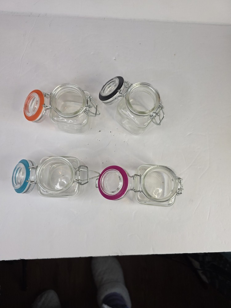 Jars with Wire Clamp Closure Set, 3-Ounce, Assorted, 4-Count