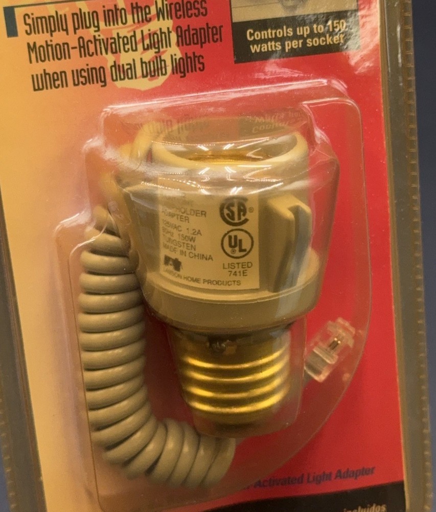 DIMANGO Add-On Light Socket Adapter HS3101D Motion-Activated Security New Sealed