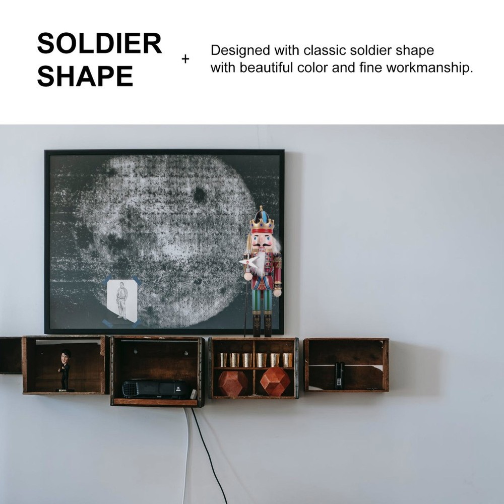 Nutcracker Puppet Ornament Wooden Walnut Shape Desktop Decor