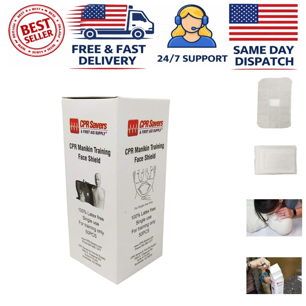 Essential CPR Face Shields - 50 Disposable Shields for First Aid Training