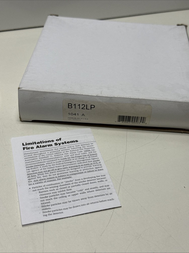 Smoke Detector Base, 6", 4 Wire W/Relay, 24 Volt. System Sensor Model #B112LP