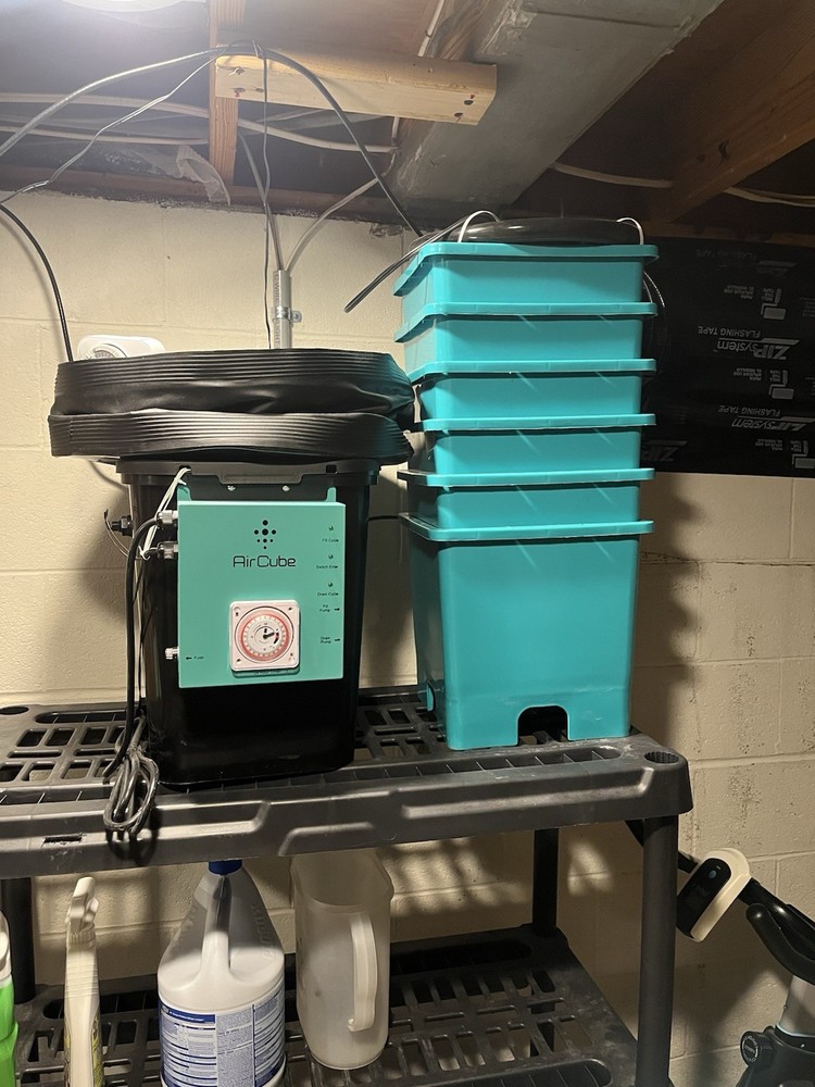 AirCube Active Oxygen Ebb & Flow Grow System 6 Site Plastic Teal Black