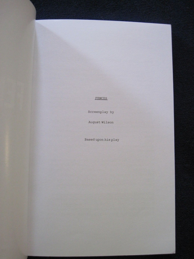 ORIGINAL SCRIPT - FENCES - OSCAR CONSIDERATION 1st Ed in Book Form