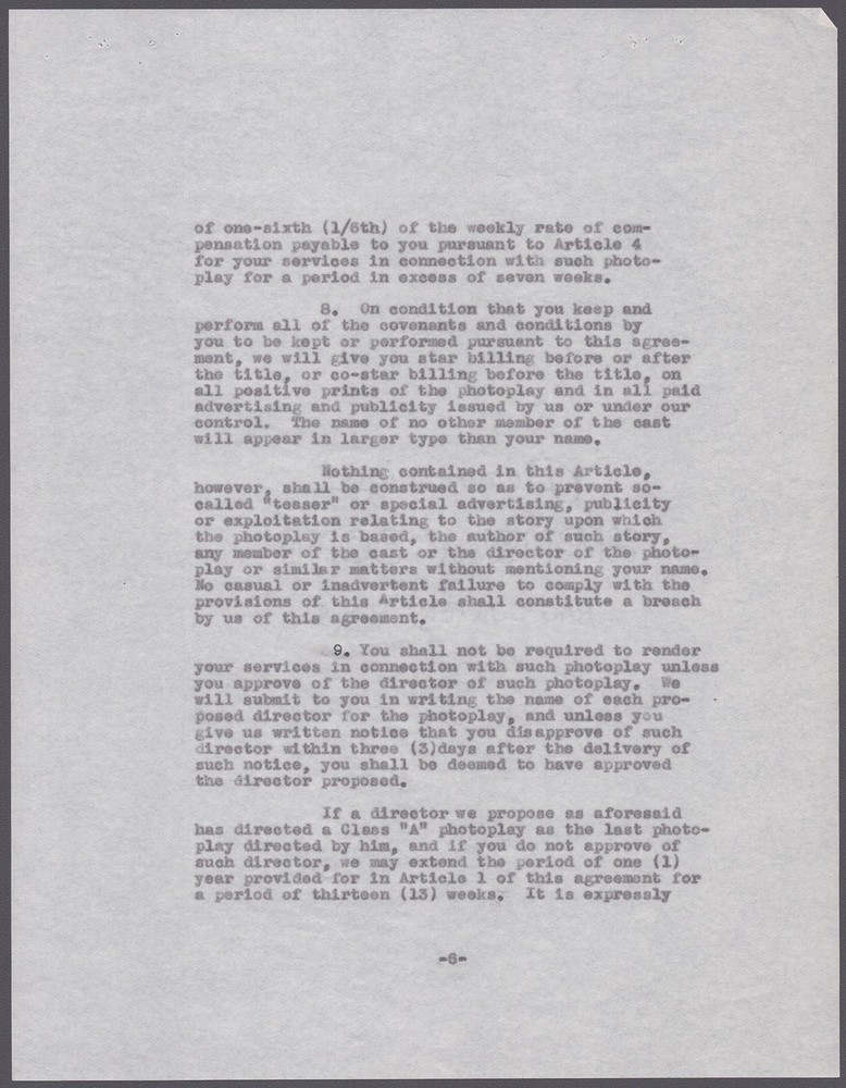 LOUIS HAYWARD - CONTRACT SIGNED 08/25/1941