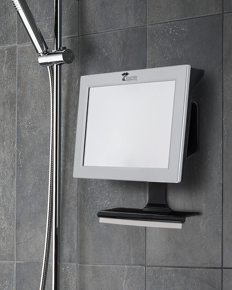 Fogless Shower Mirror with Squeegee - Adjustable, Anti-Fog, Rust-Proof Design