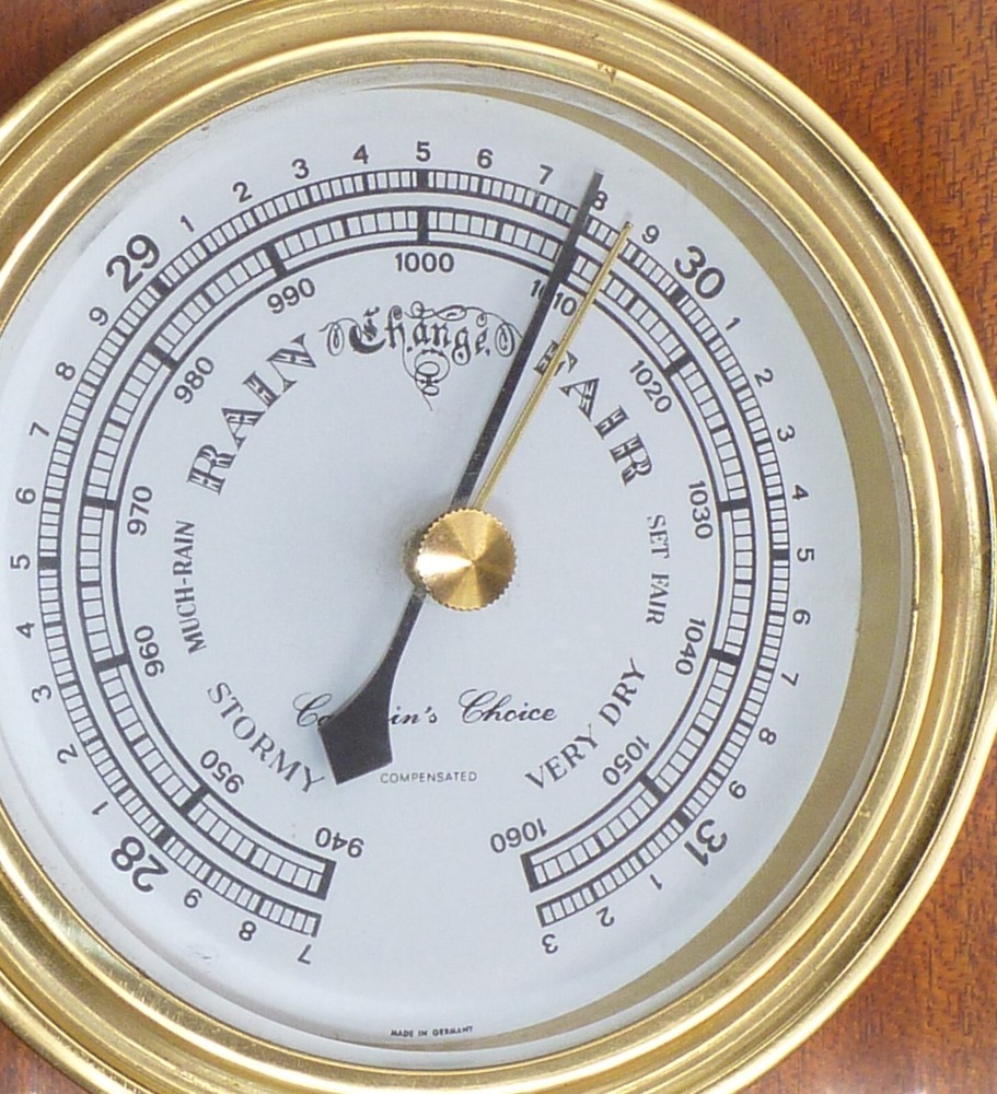 SOLID BRASS COMPENSATED SHIP’S BAROMETER, MADE IN GERMANY