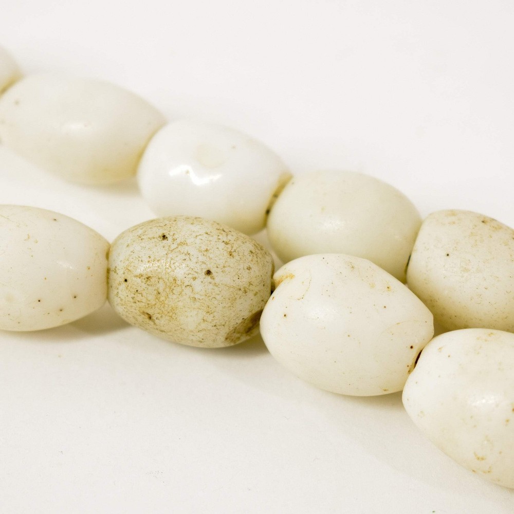 Bohemian White Trade Beads 41 Inch