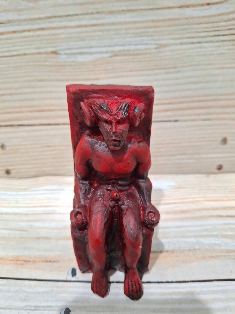 Satan Size 5" Color Red/ Stone & Resin/ Devil /Evil / Statue Figurine Handmade