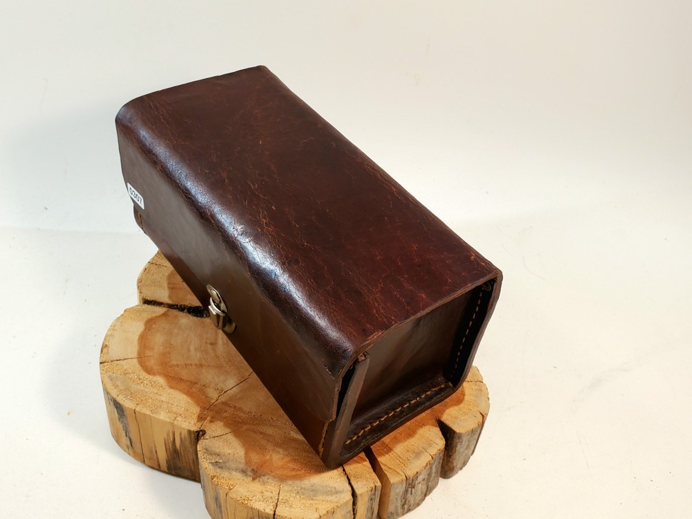 Antique leather ammunition box