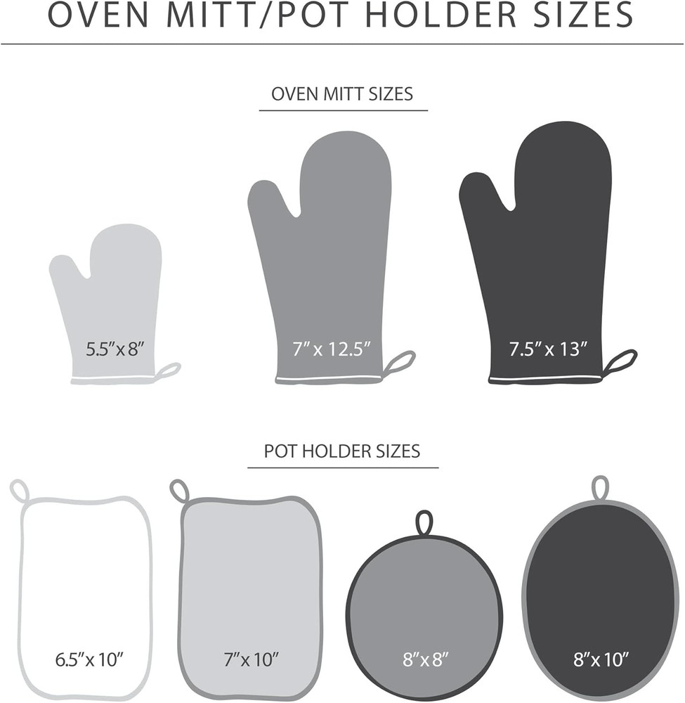 Asteroid Mini Oven Mitt Set, 5.5"X8", Charcoal Grey, 2 Piece