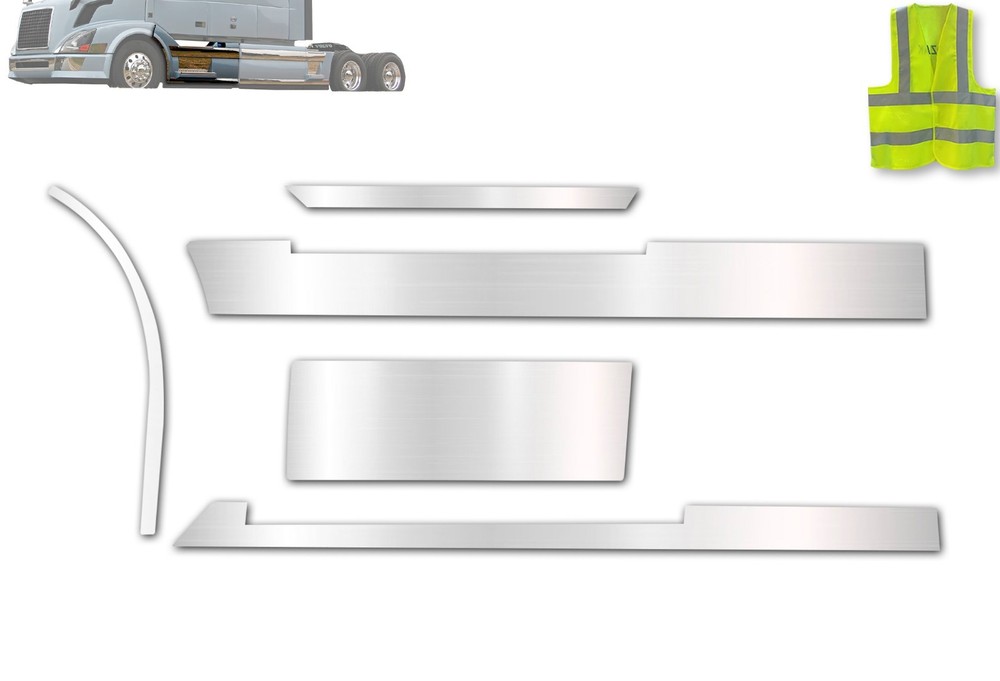 Front Panel Stripes Chrome Trim Set - Left Side Compatible with Volvo VNL 04-17