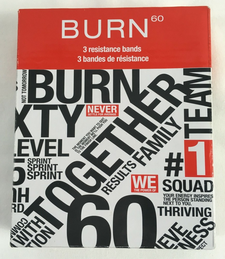 Burn 60 Set of 3 Resistance Bands FabFitFun Exercise Training Open Box
