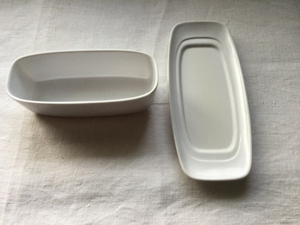 Lenox Ware White Melamine Covered Butter Dish Rectangle USA Vintage