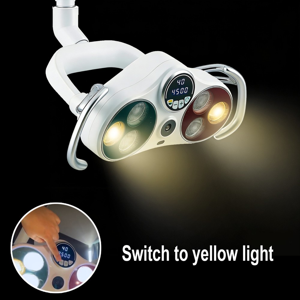 Ceiling-Mounted Dental LED Operation Light Sensor Lamp w/ Camera Video Recording