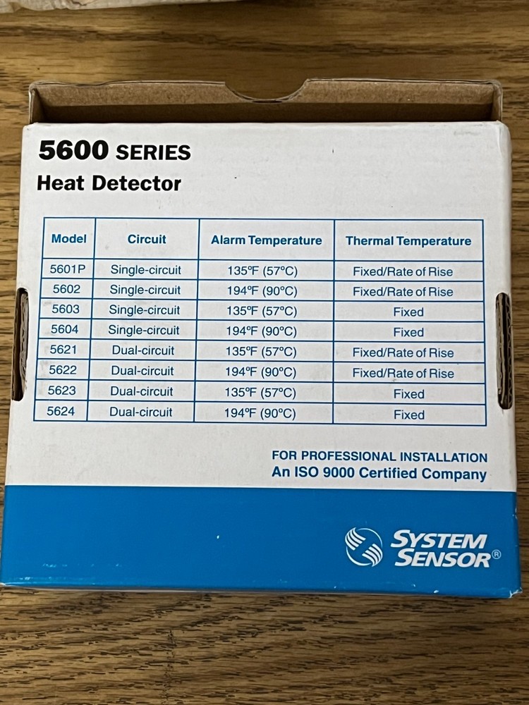 System Sensor 5603 135F Fixed Temp, Single-Circuit Mechanical Heat Detector