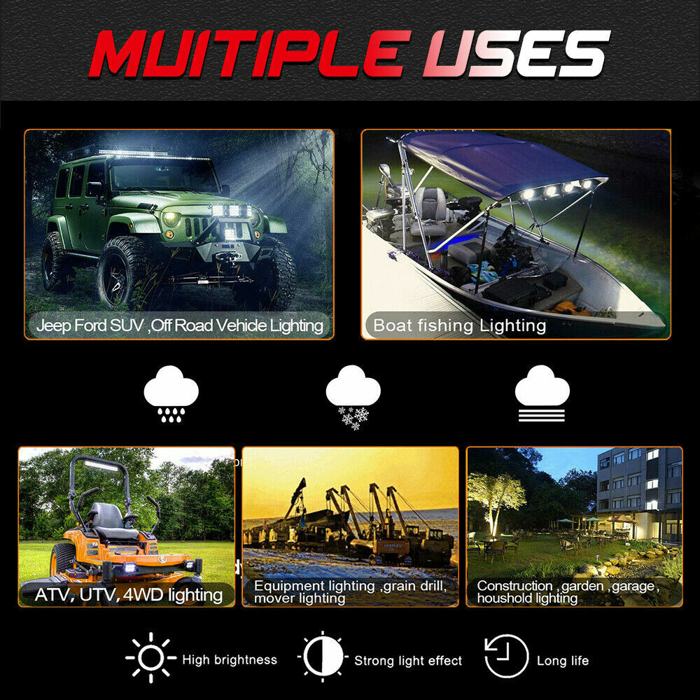 2X 30/32" Slim LED Light Bar + Wire For Ford F250 F350 Super Duty Grill Mount